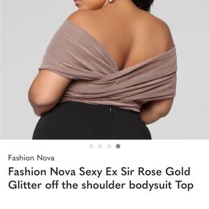 Fashion Nova Rose Gold Glitter Bodysuit